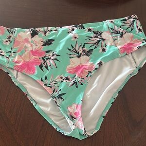 Xhilaration Green and Pink Tropical Bikini